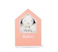 Plyšový zajačik s hrkálkou BeBe Pastel Chubby Kaloo 30 cm pre najmenších v darčekovom balení šedo-krémový od 0 mes