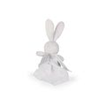 Plyšový zajačik na maznanie Perle Kaloo s jemnou handričkou 40 cm v darčekovom balení šedo-biely od 0 mesiacov