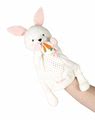 Plyšový zajačik bábkové divadlo Robin Rabbit Kachoo Kaloo s príveskom mrkvička 30 cm pre najmenších od 0 mes