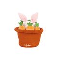Plyšový zajačik bábkové divadlo Robin Rabbit Kachoo Kaloo prekvapenie v kvetináči 25 cm pre najmenších od 0 mes