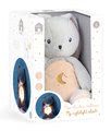 Plyšový zajačik nočné svetlo My Rabbit Nightlight Home Kaloo šedo-krémový 22 cm so svetlom z jemnej plyše od 3 mes