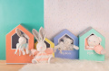 Plyšový zajačik BeBe Pastel Chubby Kaloo 25 cm pre najmenšie deti v darčekovom balení tyrkysovo-krémový