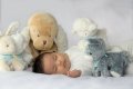 Zajačik na maznanie Les Amis Doudou Kaloo 2 kusy pre najmenších bielo-krémový
