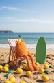 Plyšová príšerka s citrónom John Lemon MIAM! Doudou et Compagnie oranžová 60 cm od 0 mes KI4623