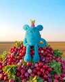 Plyšová príšerka s reďkovkou Billie Radish MIAM! Doudou et Compagnie modrá 60 cm od 0 mes KI4626