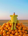 Plyšová príšerka s pomarančom Laurent Jade MIAM! Doudou et Compagnie zelená 60 cm od 0 mes KI4632