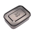 Box na desiatu Lunchbox Black Nickel Jeune Premier 100% nehrdzavejúca oceľ luxusné prevedenie 21*16 cm