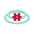 Set de inele de aruncat active pentru dezvoltarea coordonării MUFFIK 2 bucăți, diametru 11,5 cm, verde mentă pastel