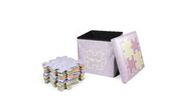 Cutie de depozitare pentru perne ortopedice, mică MUFFIK roz pastel, capacitate 30 kg, 35*35*35 cm