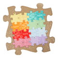 Ortopedică podložka Nano puzzle în puzzle MUFFIK pentru dezvoltarea sănătoasă a tălpilor, galben pastel