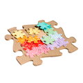 Ortopedică podložka Nano puzzle în puzzle MUFFIK pentru dezvoltarea sănătoasă a tălpilor, galben pastel