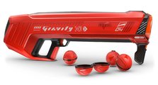 Vodný granátomet s farebným LED displejom SpyraGravity Red Spyra s integrovanou batériou s USB-C nabíjaním a 4 vodné granáty s dostrelom 16 m