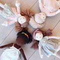 Bábika handrová Alma Rag Doll ThreadBear 35 cm z jemnej mäkkej bavlny so zapletenými hnedými vláskami