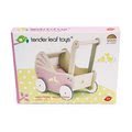 Drevený kočík Sweetiepie Dolly Pram Tender Leaf Toys s textilom pre 36 cm bábiku