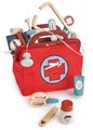 Drevená lekárska taštička Doctor's Bag Tender Leaf Toys so zdravotnými pomôckami rúškom a náplasťami