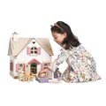 Drevený vidiecky domček pre bábiku Cottontail Cottage Tender Leaf Toys 13 dielov so štýlovým retro nábytkom výška 48 cm