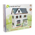 Drevený domček pre bábiku Dovetail House Tender Leaf Toys ultra štýlový so 6 izbami a parketami bez nábytku a postavičiek