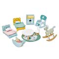 Drevená detská izba Dovetail Kidsroom Set Tender Leaf Toys 10-dielna súprava s komplet vybavením a doplnkami
