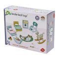 Drevená detská izba Dovetail Kidsroom Set Tender Leaf Toys 10-dielna súprava s komplet vybavením a doplnkami