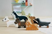 Drevený salón pre psíkov Waggy Tails Dog Salon Tender Leaf Toys so 7 figúrkami psíkov