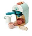 Drevený kávovar Cappuccino Babyccino Maker Tender Leaf Toys s dvoma šálkami a keksíky s mliekom