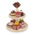 Drevené čokoládové torty Chocolate Bonbons Tender Leaf Toys so stojanom a voňavými zákuskami