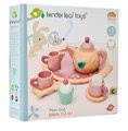 Drevený čajník Birdie Tea set Tender Leaf Toys na tácke so šálkami s čajovým vrecúškom