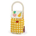 Nákupný vozík z textilu Shopping Trolley Yellow Tender Leaf Toys s drevenou konštrukciou