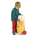 Nákupný vozík z textilu Shopping Trolley Yellow Tender Leaf Toys s drevenou konštrukciou