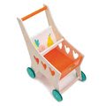 Drevený nákupný vozík Shopping Cart Tender Leaf Toys s textilnou priehradkou