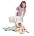 Drevený nákupný vozík Shopping Cart Tender Leaf Toys s priehradkou a tabuľou na kriedu