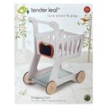 Drevený nákupný vozík Shopping Cart Tender Leaf Toys s priehradkou a tabuľou na kriedu