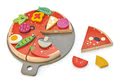 Drevená Pizza Party Tender Leaf Toys so 6 chrumkavými dielmi a 12 potravinami