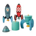 Drevené skladacie rakety Rocket Construction Tender Leaf Toys kreatívna hra 3 druhy 18 dielov