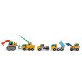 Drevené pracovné autá Construction Site Tender Leaf Toys valec bager nákladné auto nakladač a žeriav