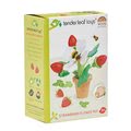 Drevené jahody v kvetináči Strawberry Flower Pot Tender Leaf Toys skladačka s magnetickým čmeliakom