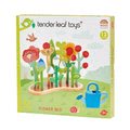 Drevený kvetinový záhon Flower Bed Tender Leaf Toys s kvetinami a krhlou