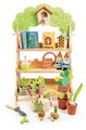Drevené záhradkárstvo Garden Centre Tender Leaf Toys s vtáčou búdkou náradím a kvetináčmi