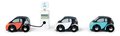 Drevené elektromobily Smart Car Set Tender Leaf Toys s nabíjacou stanicou a 3 autíčkami od 18 mes