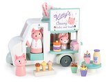 Drevené autíčko s mliečnym barom Kitty´s Milkshake Van Tender Leaf Toys s 3 figúrkami mačičiek