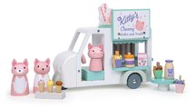 Drevené autíčko s mliečnym barom Kitty´s Milkshake Van Tender Leaf Toys s 3 figúrkami mačičiek