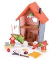Drevené hniezdo Robin’s Nest Box Tender Leaf Toys s figúrkami vtáčikov a vajíčkom
