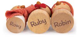 Drevené hniezdo Robin’s Nest Box Tender Leaf Toys s figúrkami vtáčikov a vajíčkom
