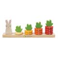 Drevená rastúca mrkva Counting Carrots Tender Leaf Toys s očíslovanými krúžkami a zajačikom od 18 mes
