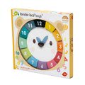 Drevené hodiny s medveďom Bear Colour Clock Tender Leaf Toys závesné s 12 farebnými číslami