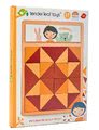 Drevená mozaika Patchwork Quilt Puzzle Tender Leaf Toys hnedé trojuholníky 32 dielov 4 farby