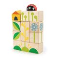 Drevené kocky na záhrade Garden Blocks Tender Leaf Toys s maľovanými obrázkami 24 dielov od 18 mes