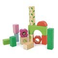 Drevené kocky lesná škôlka Nursery Blocks Tender Leaf Toys s maľovanými obrázkami a funkciami 12 dielov od 18 mes