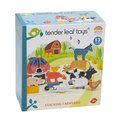 Drevené domáce zvieratká Stacking Farmyard Tender Leaf Toys 10 druhov stohovateľné