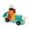 Drevená magnetická stavebnica Racing Magblocs Tender Leaf Toys 14 auto-kociek vo vrecku